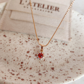 Collar Livia Rojo - Colección Acero